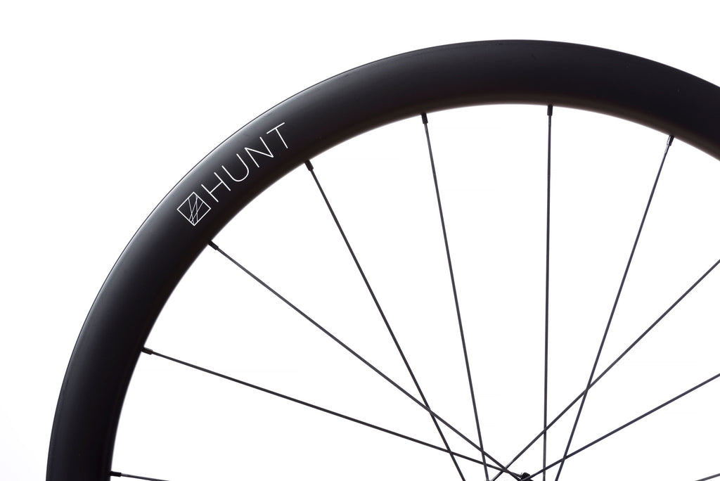 Image of the spokes and nipples on the HUNT 44 Aerodynamicist Carbon Disc Wheelset