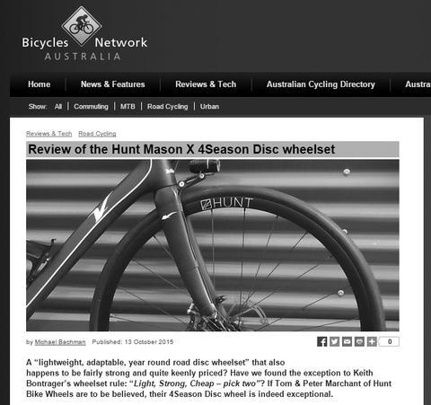 Bicycles.net.au Review - MASON x HUNT 4 Season Disc Wheelset