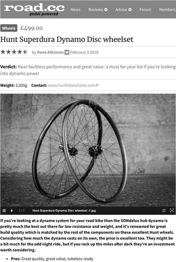 Road.cc 4.5/5 Review - HUNT SuperDura Dynamo Disc Wheelset