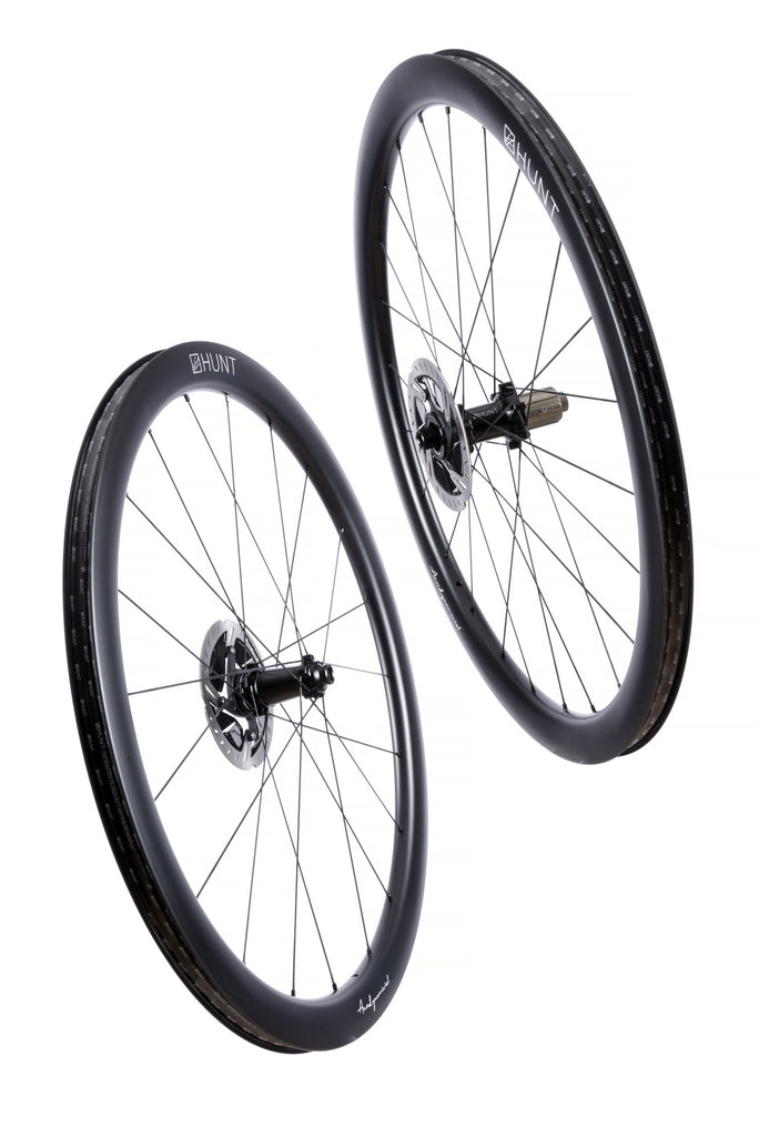 The HUNT 44 Aerodynamicist Carbon Disc Wheelset in the studio