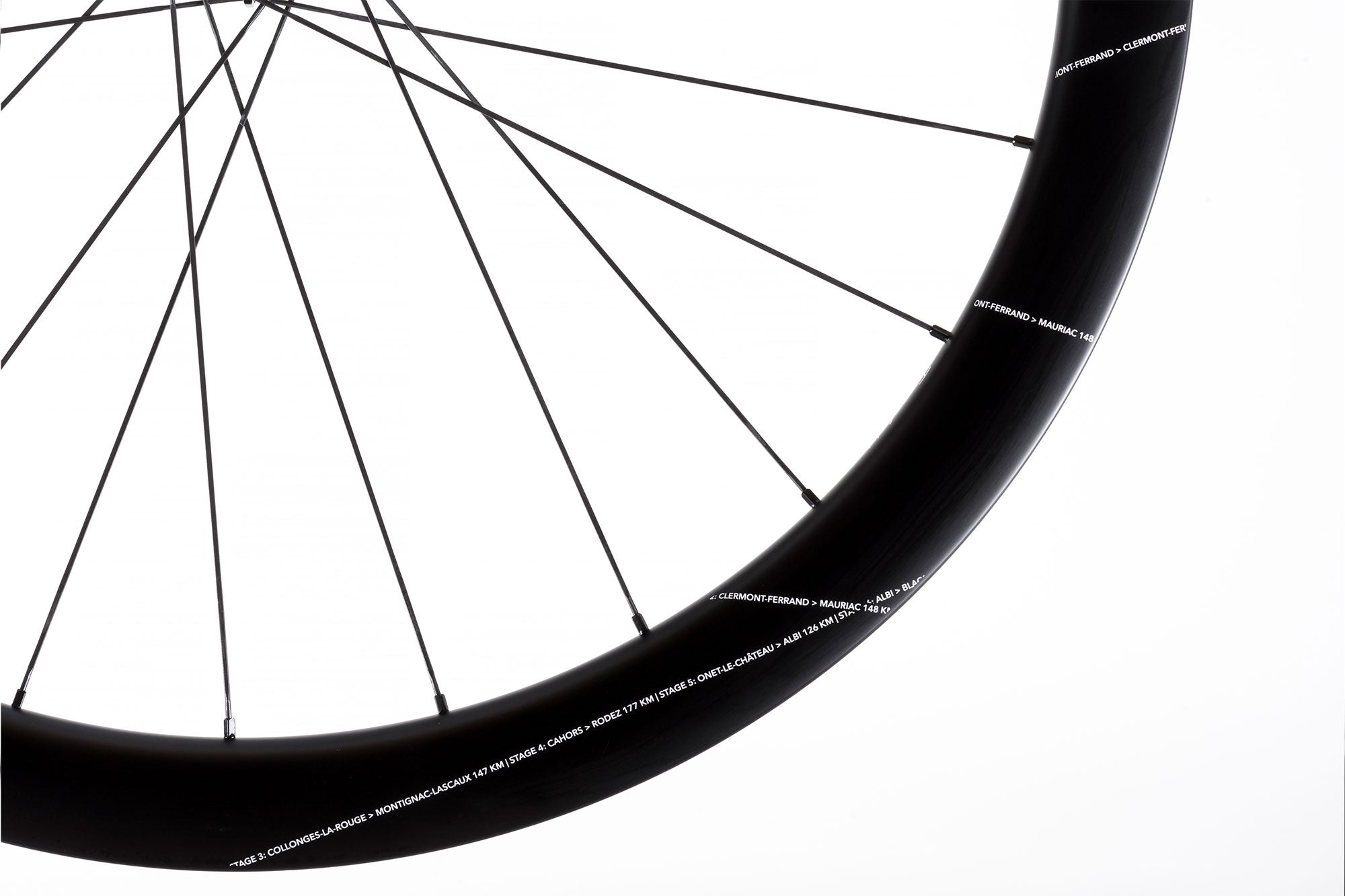 <h1>Limited-Edition Graphics</h1><i>Celebrating the Team Coop-Hitec Products achievements of being selected for the 2023 edition of the Tour de France Femme avec Zwift, the team at HUNT have built a limited-edition version of the 44 Aerodynamicist Carbon Disc. These wheels feature graphic callouts of the start and end points of each stage of the Tour de France Femme avec Zwift. </i>